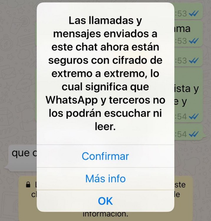 Mensajes encriptados de WhatsApp