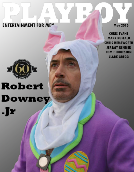 Robert Downey Jr vestido de conejo en Batalla de Photoshop