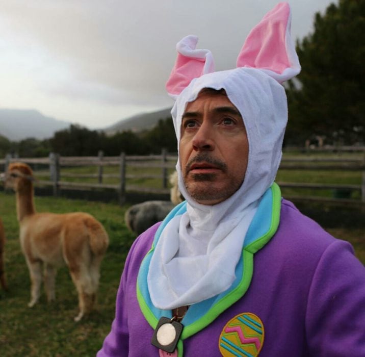 Robert Downey Jr vestido de conejo en Batalla de Photoshop
