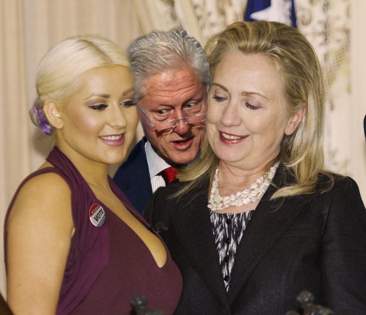 Hillary Clinton y Cristina Aguilera