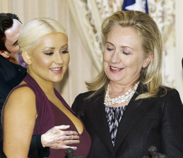 Hillary Clinton y Cristina Aguilera