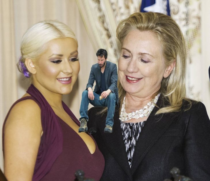 Hillary Clinton y Cristina Aguilera