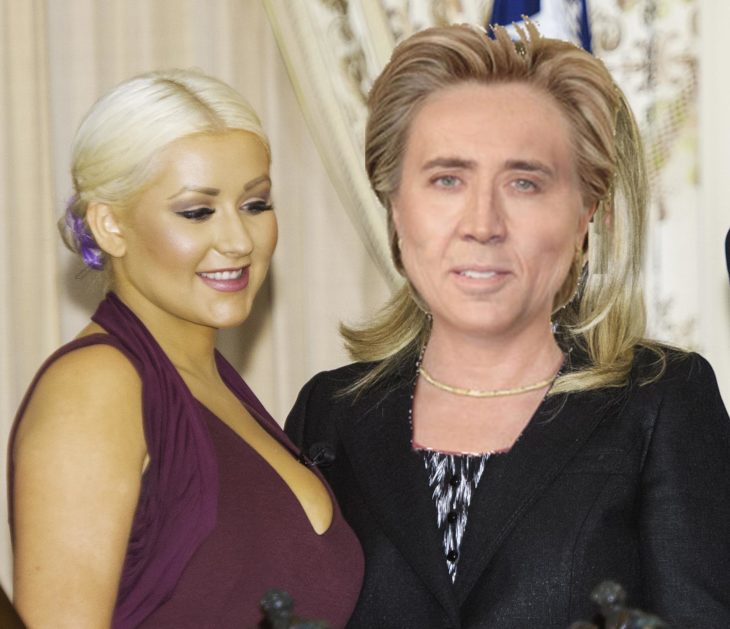Hillary Clinton y Cristina Aguilera
