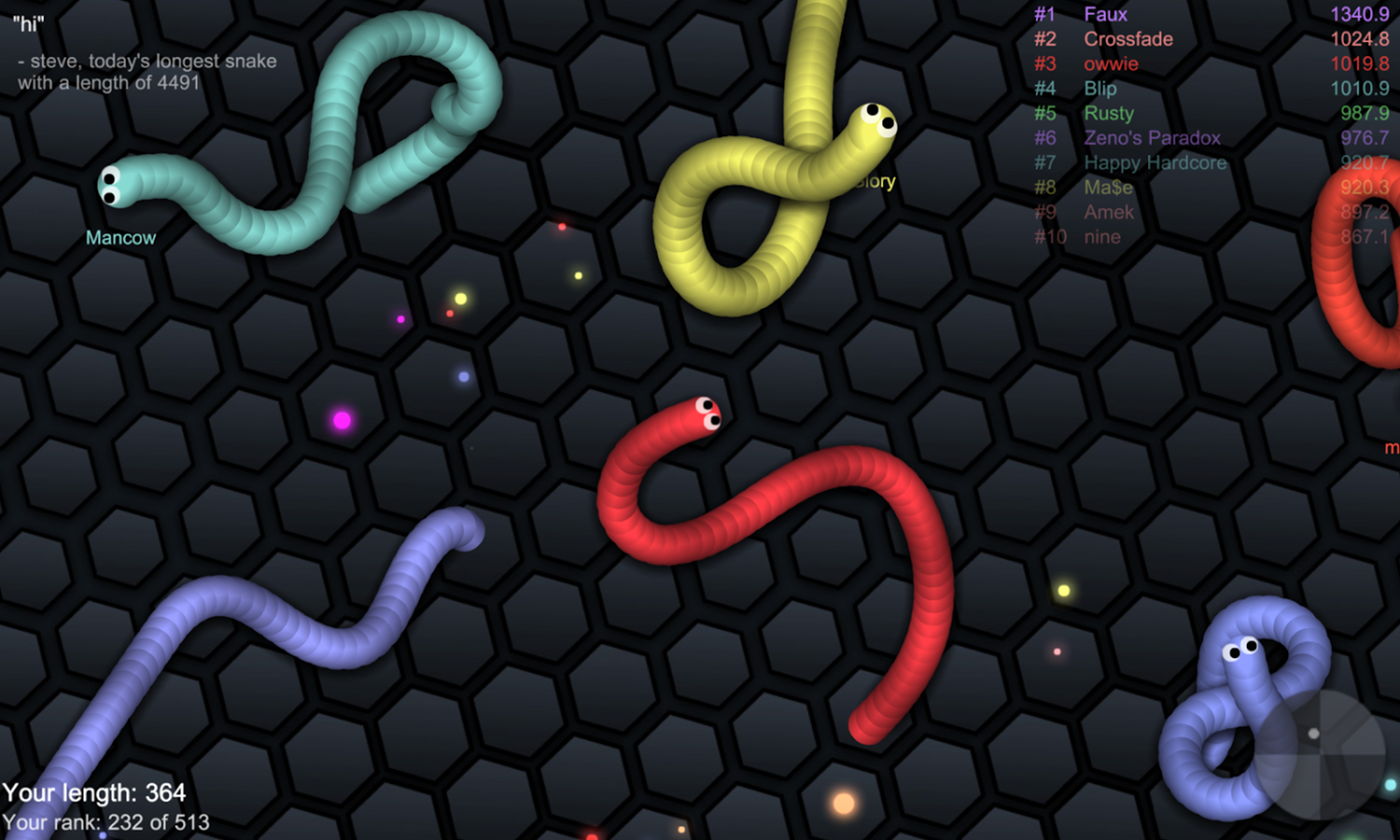 Slither.io es la nueva sensación de internet y estas son sus