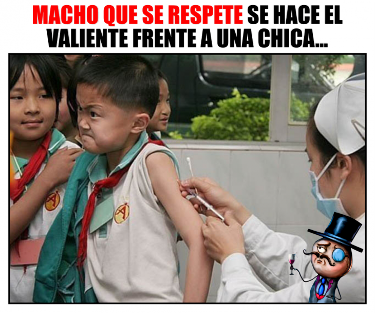 meme la guia del varón, niño inyección