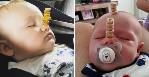 #CheerioChallenge; Así se retan los papás para lograr la torre más alta de Cheerios sobre sus hijos