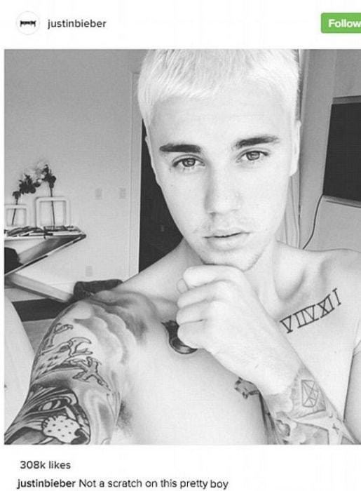 Justin Bieber en blanco y negro