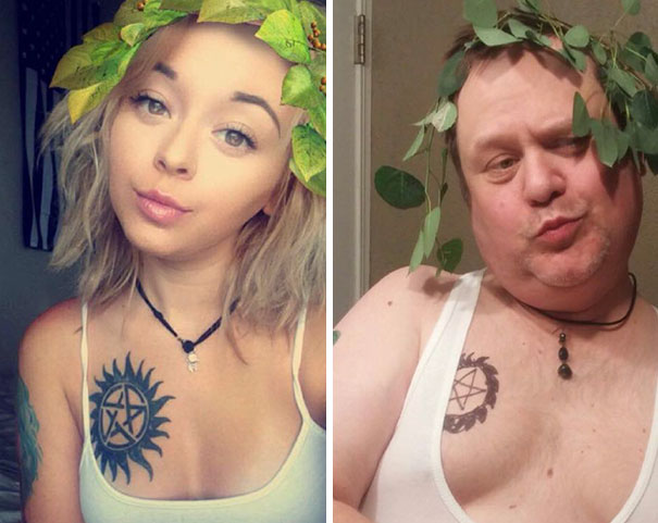 papa trollea a su hija en selfies