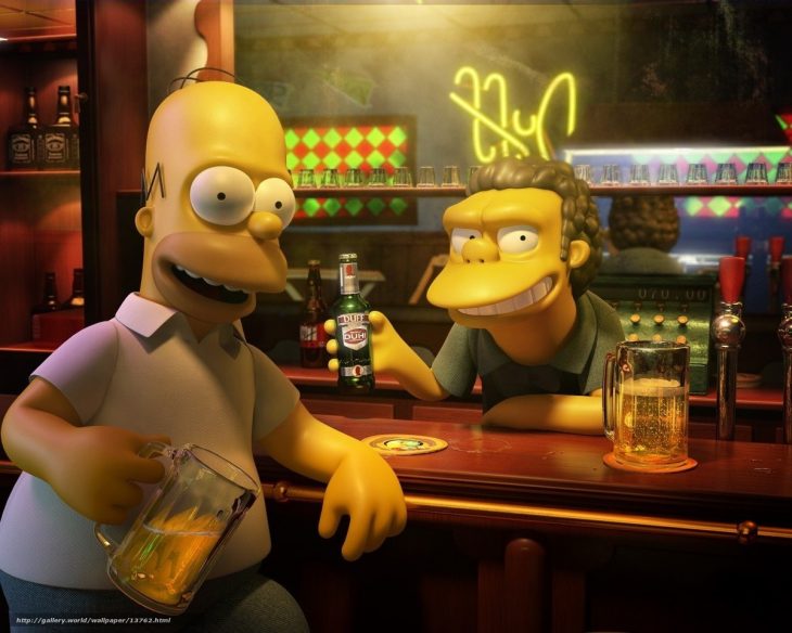 homero y moe bar cerveza