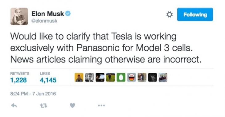 Tesla twitt