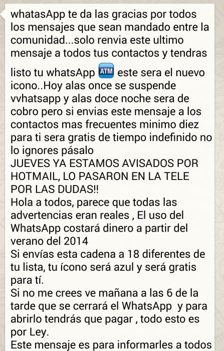 Cadenas en Whatsapp