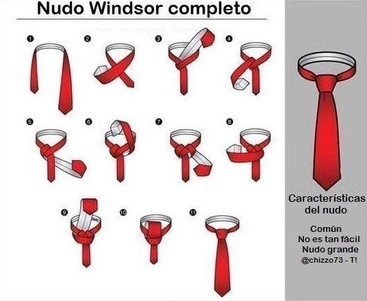 Nudos de corbata windsor completo
