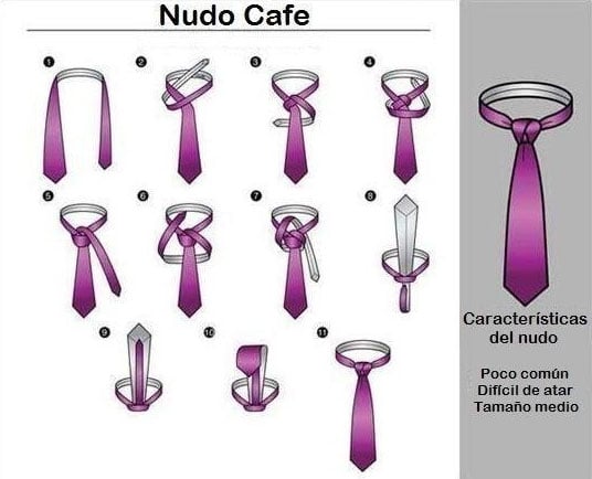 Nudos de corbata cafe