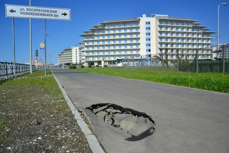 Camino a instalaciones olímpicas en Sochi