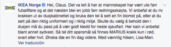 post de ikea en facebook