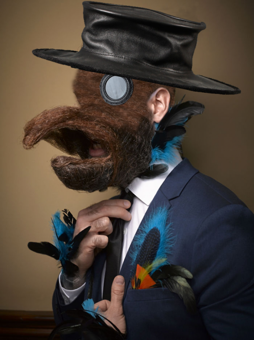 Hombre barba de pájaro en Batalla de Photoshop