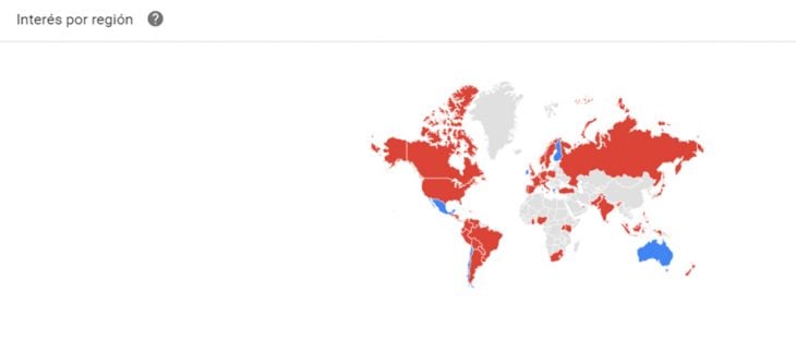 Mapa de preferencias en Google Trends