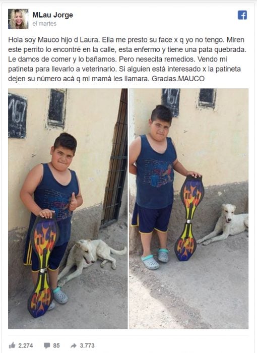 estado de facebook niño