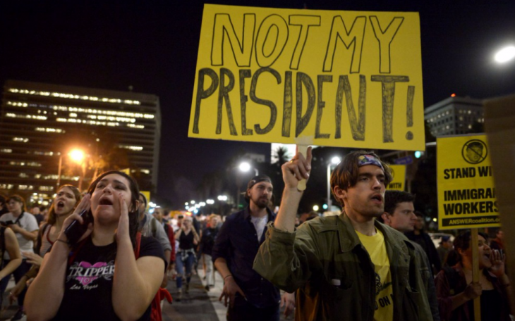 Manifestaciones por triunfo de Trump