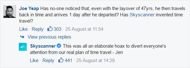 Comentarios a Jen de Skyscanner