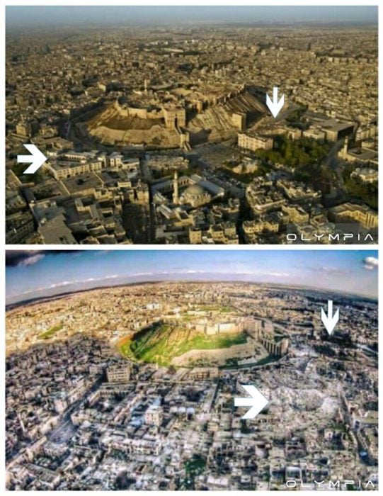 Antes y después en fotografías de Aleppo