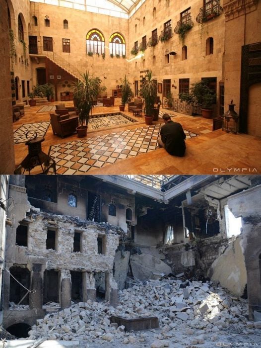 Antes y después en fotografías de Aleppo