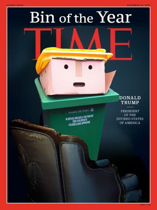 Batalla PS Trump basurero revista Time