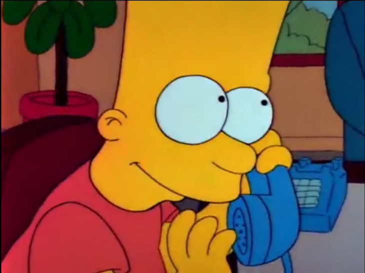 Bart hablando por teléfono