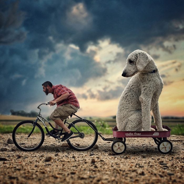 Juji y Cline en bici