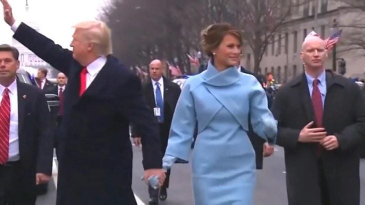 Trump, esposa y guardaespaldas