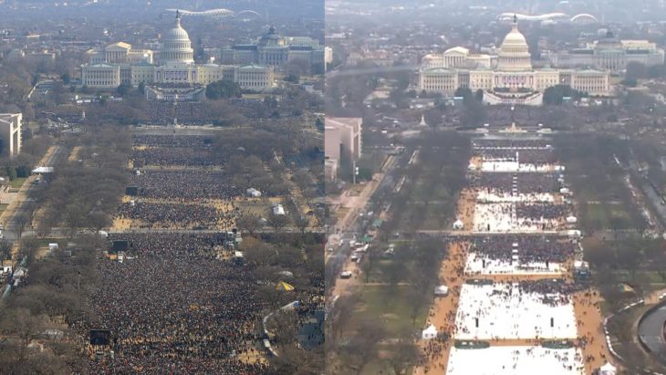 Inauguración de trump vs la de Obama