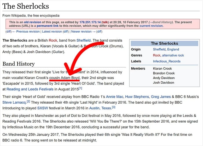 The Sherlocks wikipedia