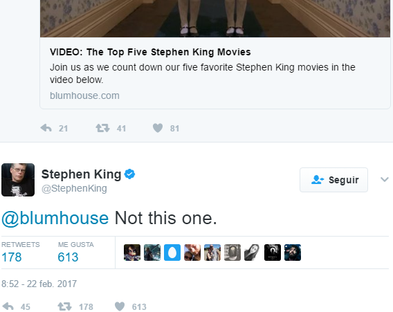 Stephen King twitter