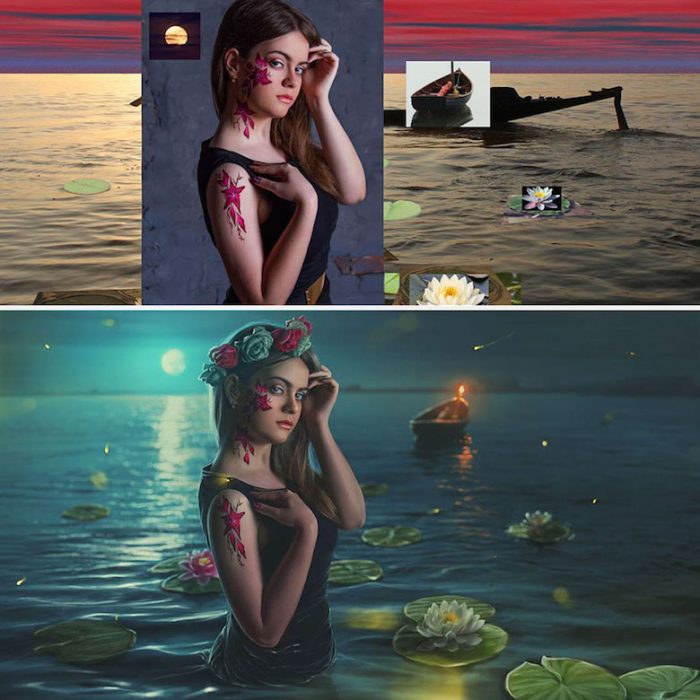 Digital Art Max Asabin mujer en lago