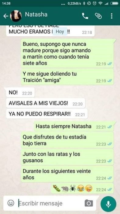 Historia de terror en Whatsapp