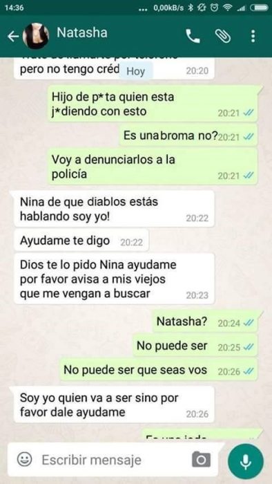 Historia de terror en Whatsapp