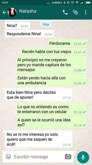 Historia de terror en Whatsapp