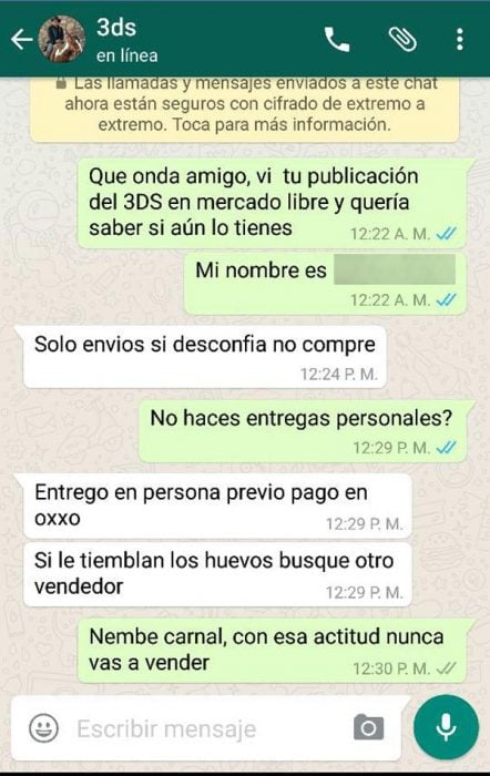 estafa mercado libre whatsapp