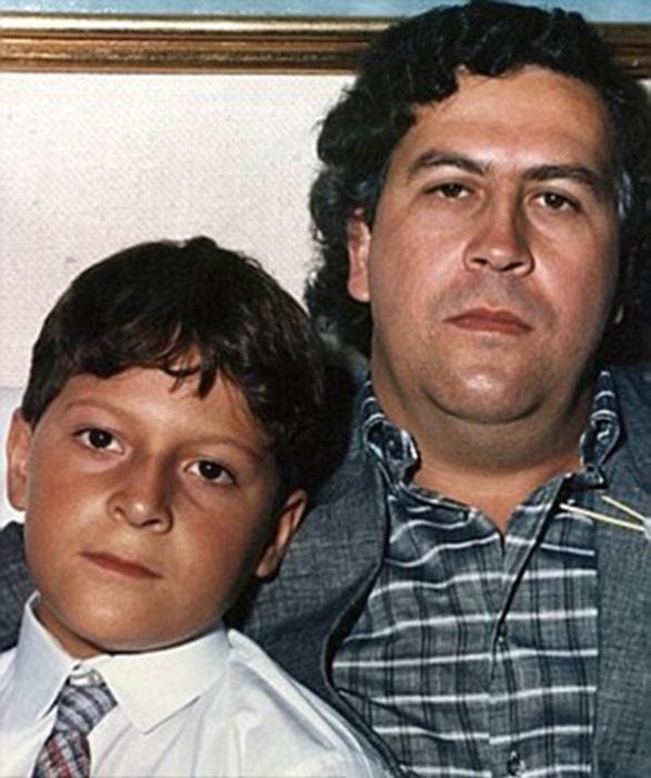 Pablo Escobar y su hijo