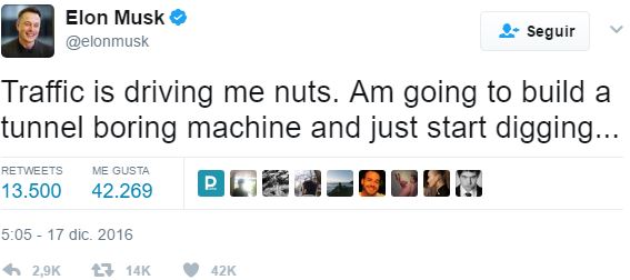 Tweet Elon Musk The Boring