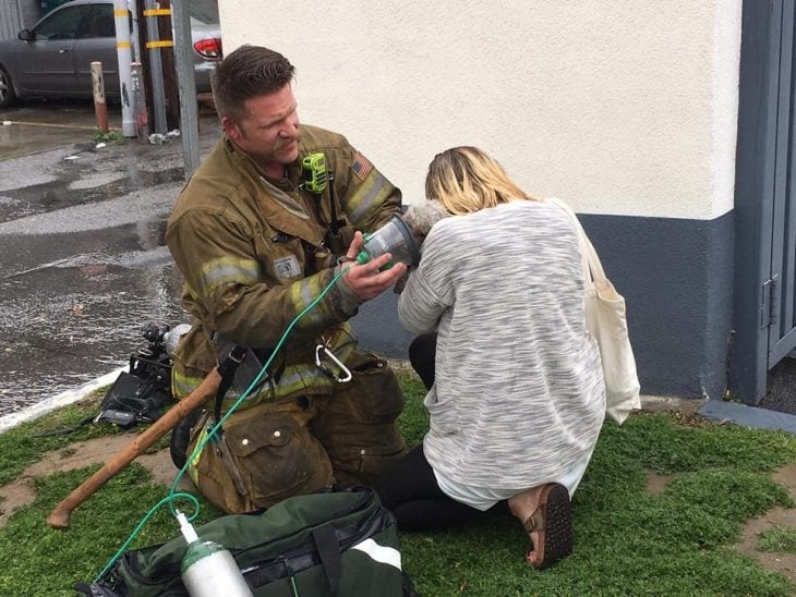 Bombero salva a perro