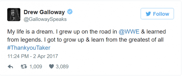 Drew Galloway tweet undertaker