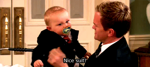 gif barnie y bebé nice suit