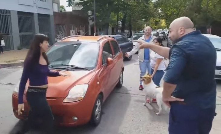 Subió perro al auto