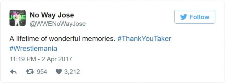 no way josé tweet undertaker