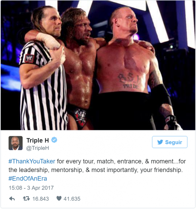 triple H tweet undertaker