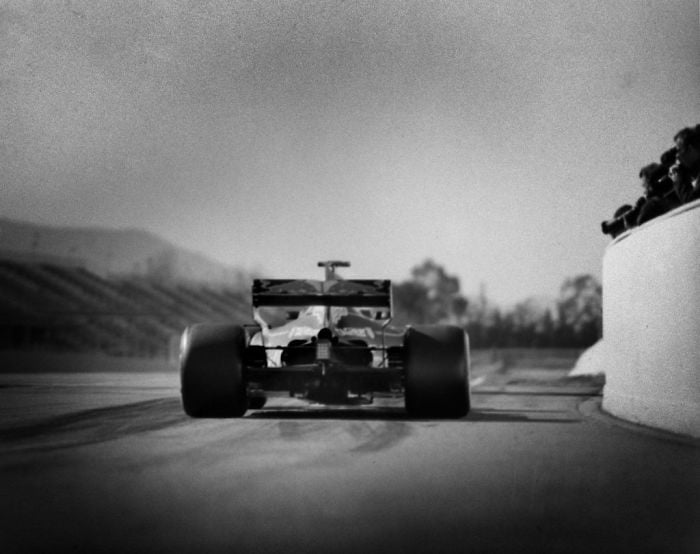 Fórmula 1 con cámara antigua