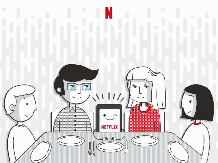 netflix en la mesa con la familia