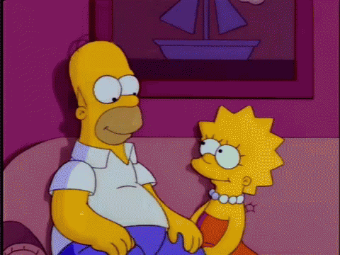 gif Lisa y Homero se abrazan Los simpson 