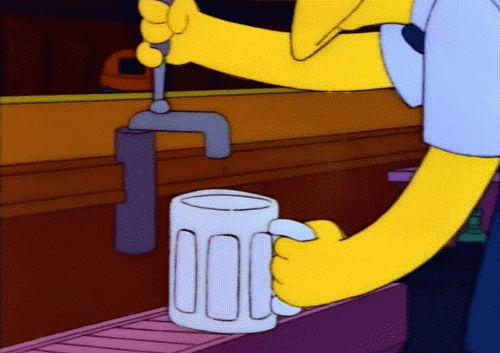 dig Mou sirviendo cerveza Los Simpson